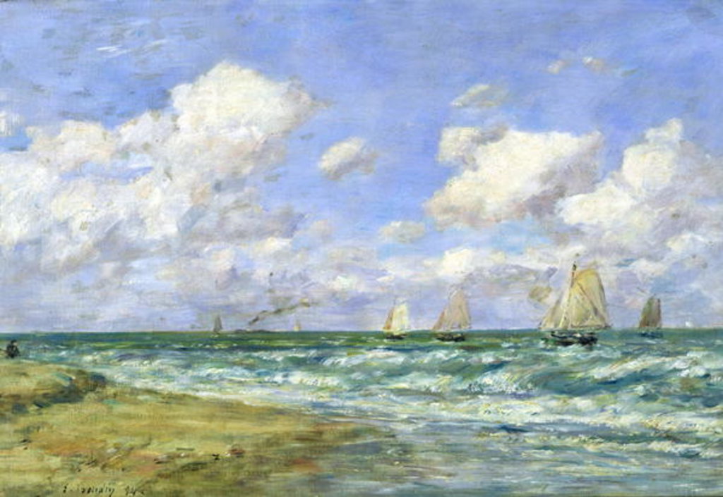 Detail of Marine scene, 1894 by Eugene Louis Boudin