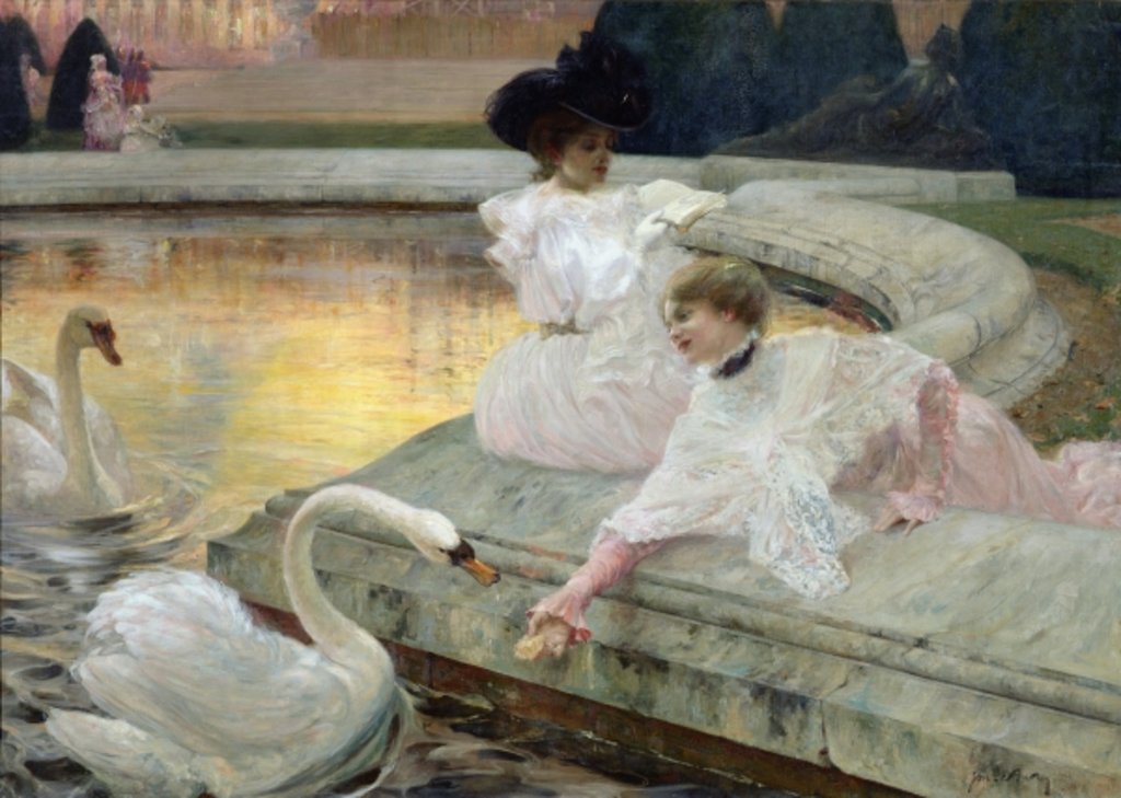 Detail of The Swans, 1900 by Joseph Marius Avy