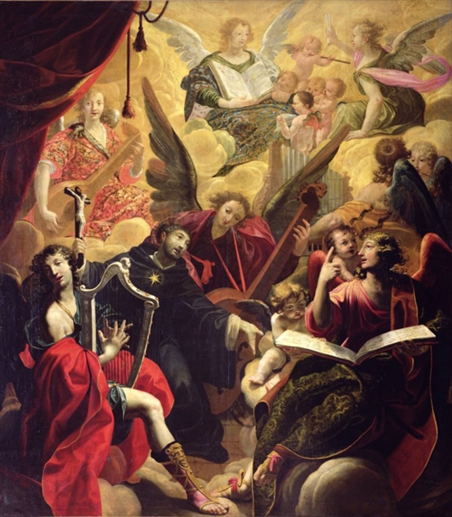 Detail of St. Nicholas of Tolentino with a Concert of Angels, 1650 by Ambroise Fredeau
