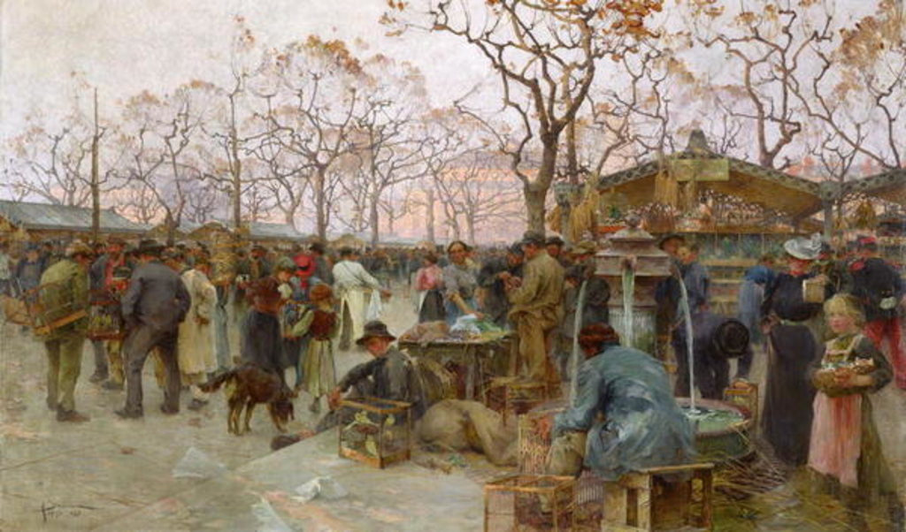 Detail of The Parisian Bird Market by Henri-Gaston Darien
