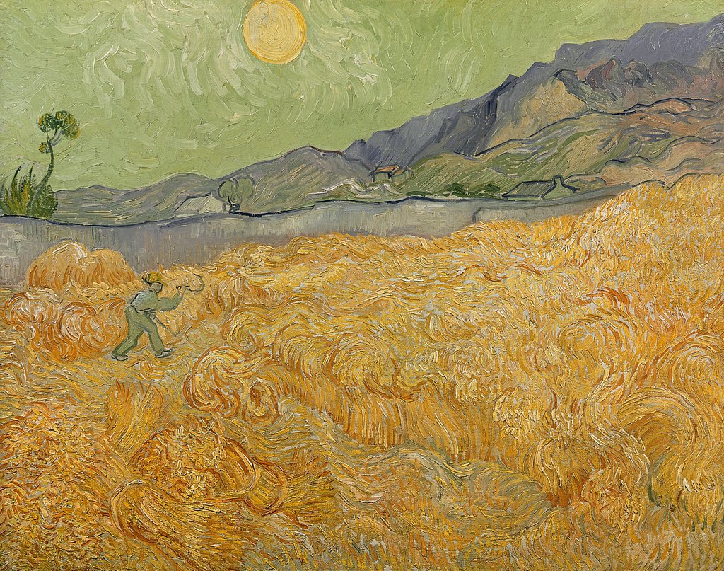 Detail of Wheatfield with Reaper, 1889 by Vincent van Gogh