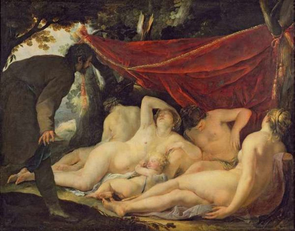 Detail of Venus and the Graces Surprised by a Mortal by Jacques Blanchard