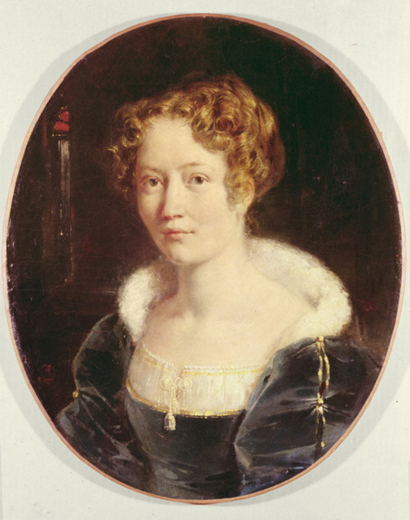 Detail of Portrait of Laure Deveria, c.1827 by Achille Deveria