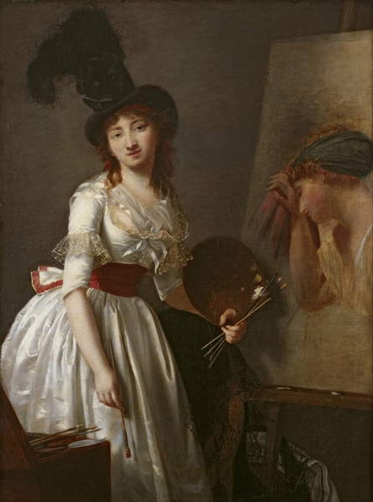 Detail of Portrait of a female painter, pupil of David by Aimee Duvivier