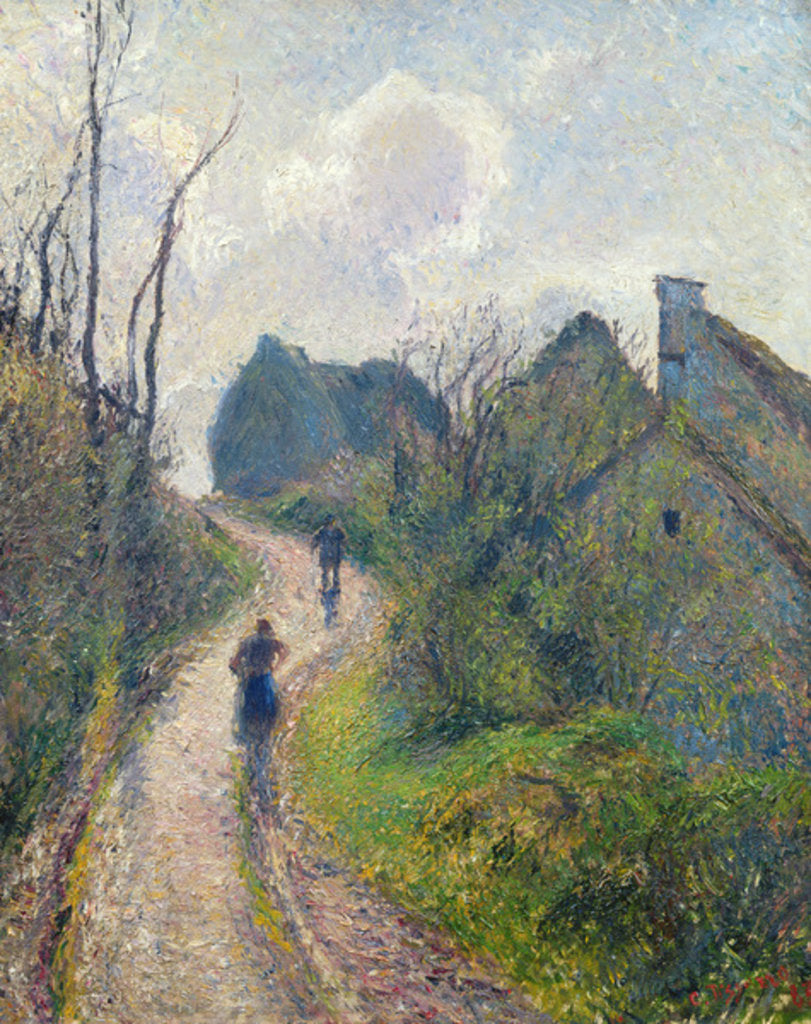 Detail of Road climbing to Osny, 1883 by Camille Pissarro