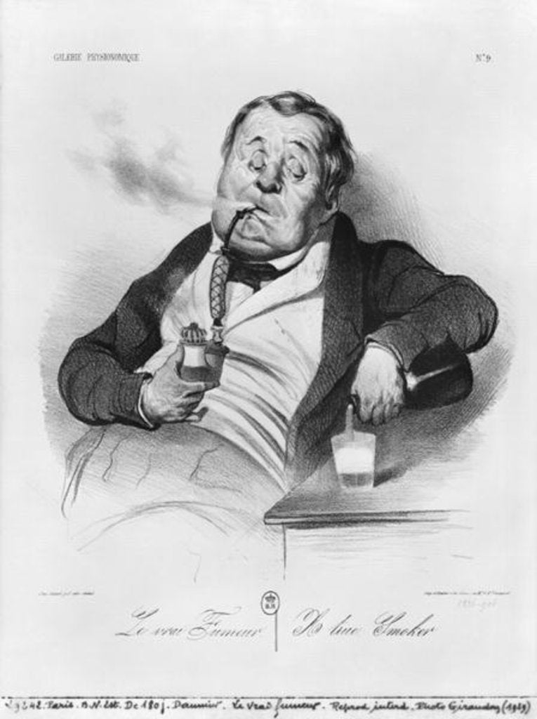 Detail of A true smoker by Honore Daumier