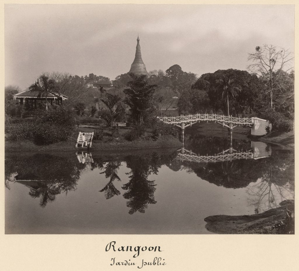 Detail of Island pavilion in the Cantanement Garden, Rangoon, Burma, late 19th century by Philip Adolphe Klier
