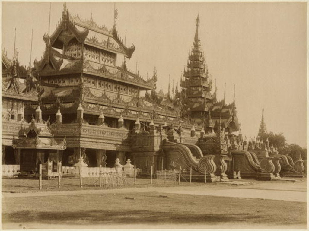Detail of The Hman Kyaung or the glass monastery, Burma by Felice Beato
