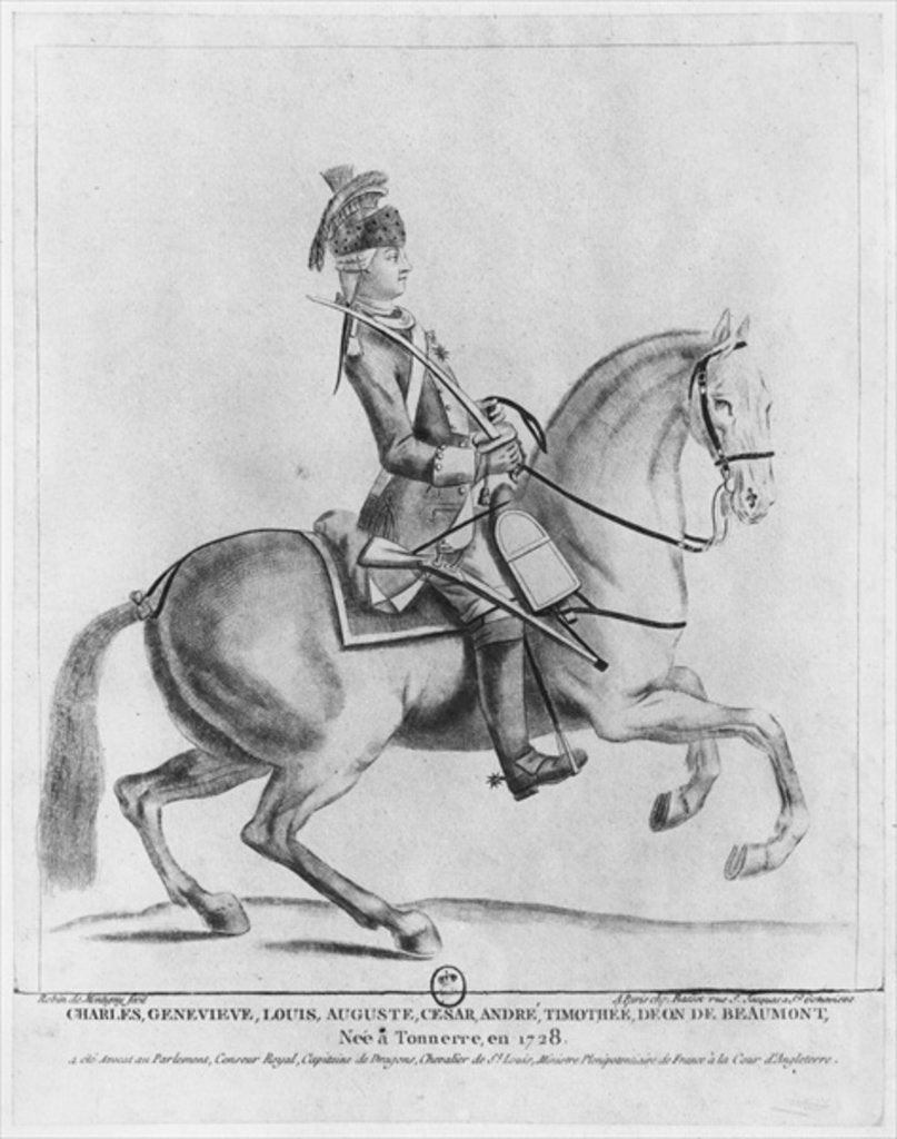 Detail of The Chevalier d'Eon as a Dragoon by Robin de Montigny