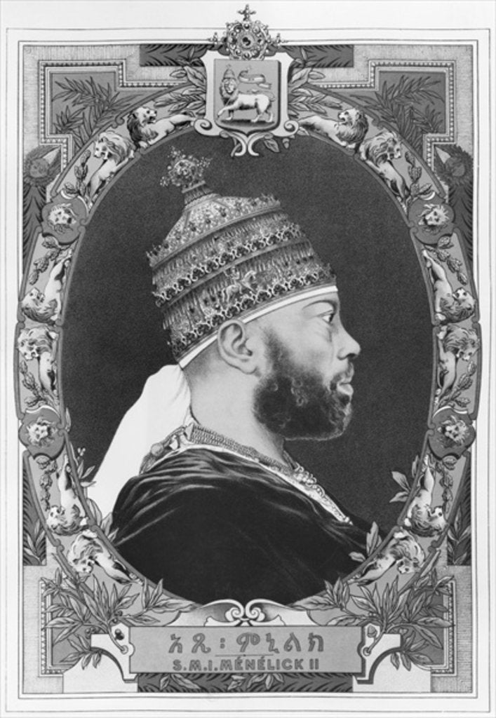 Detail of Negus of Ethiopia, Menelik II by French School