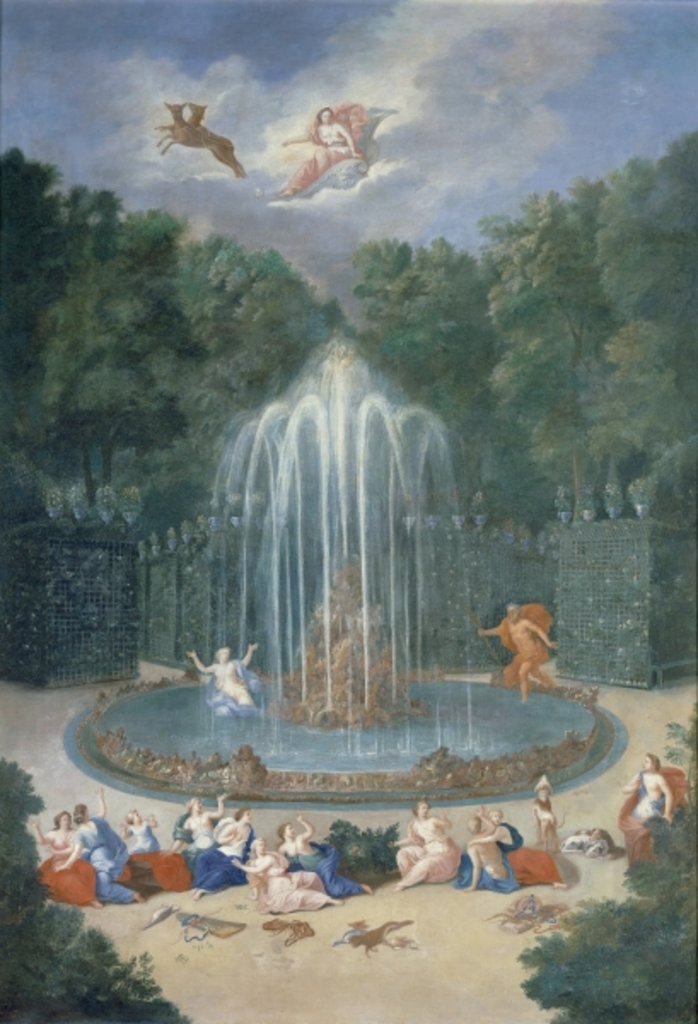 Detail of The Groves of Versailles. View of the Star or Mountain of Water with Alph persuing Arethusa by Jean the Younger Cotelle