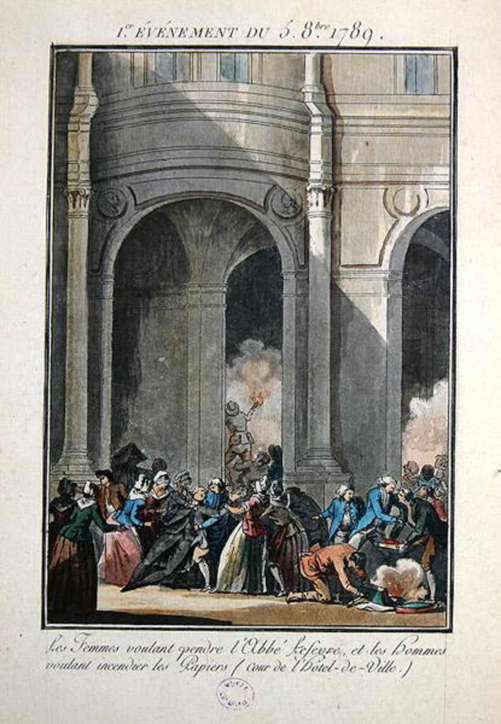 Detail of Events of the 5th of October 1789: The Women want to hang the Priest Lefevre by Jean-Francois Janinet