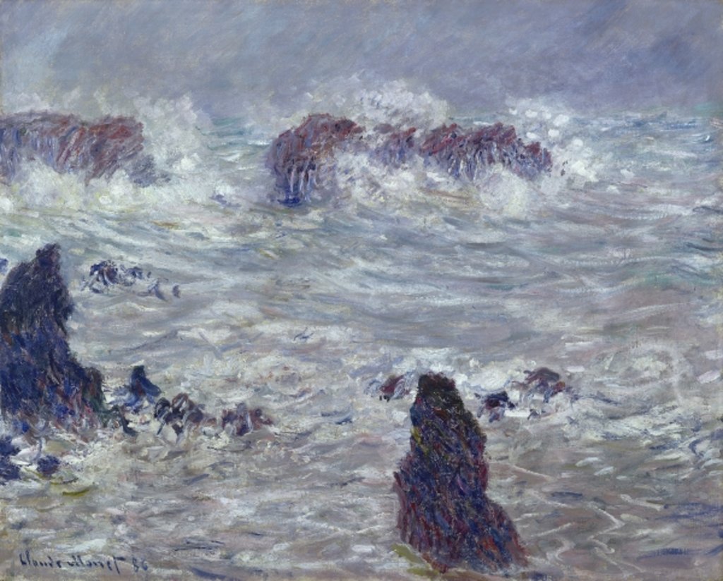 Detail of Storm, off the Coast of Belle-Ile, 1886 by Claude Monet