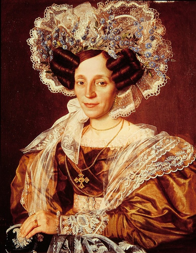 Detail of Portrait of Barbara Smetanova, mother of Federic Smetana by Antonin Machek
