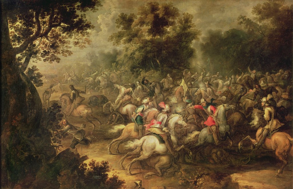 Detail of Battle of the cavalrymen by Jacques Courtois