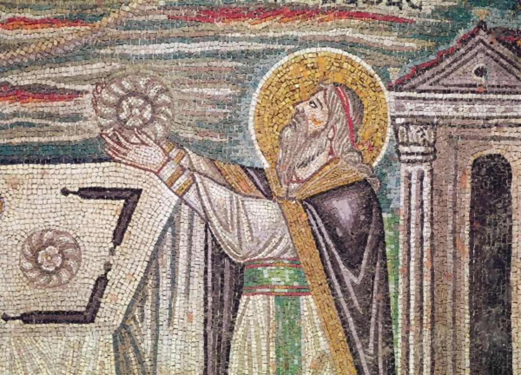 Detail of Melchisedech offers Bread at the Altar by Byzantine School