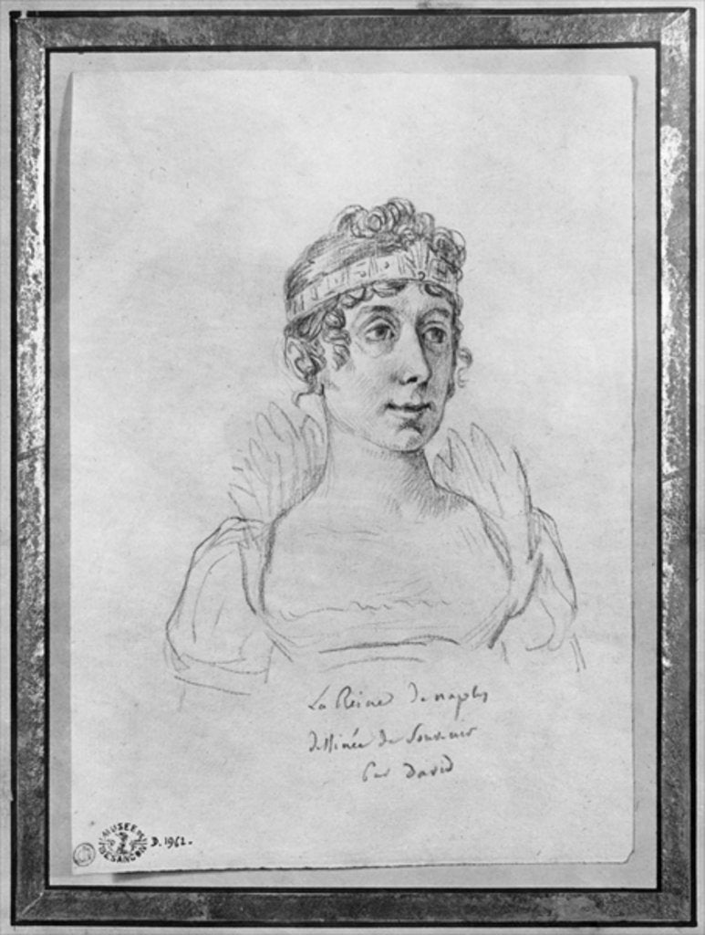 Detail of Caroline Bonaparte, Queen of Naples by Jacques Louis David