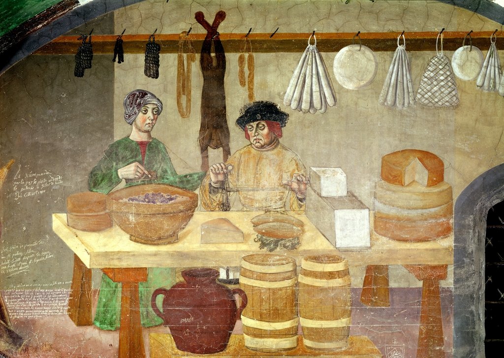 Detail of Sausage and Cheese Sellers by Italian School