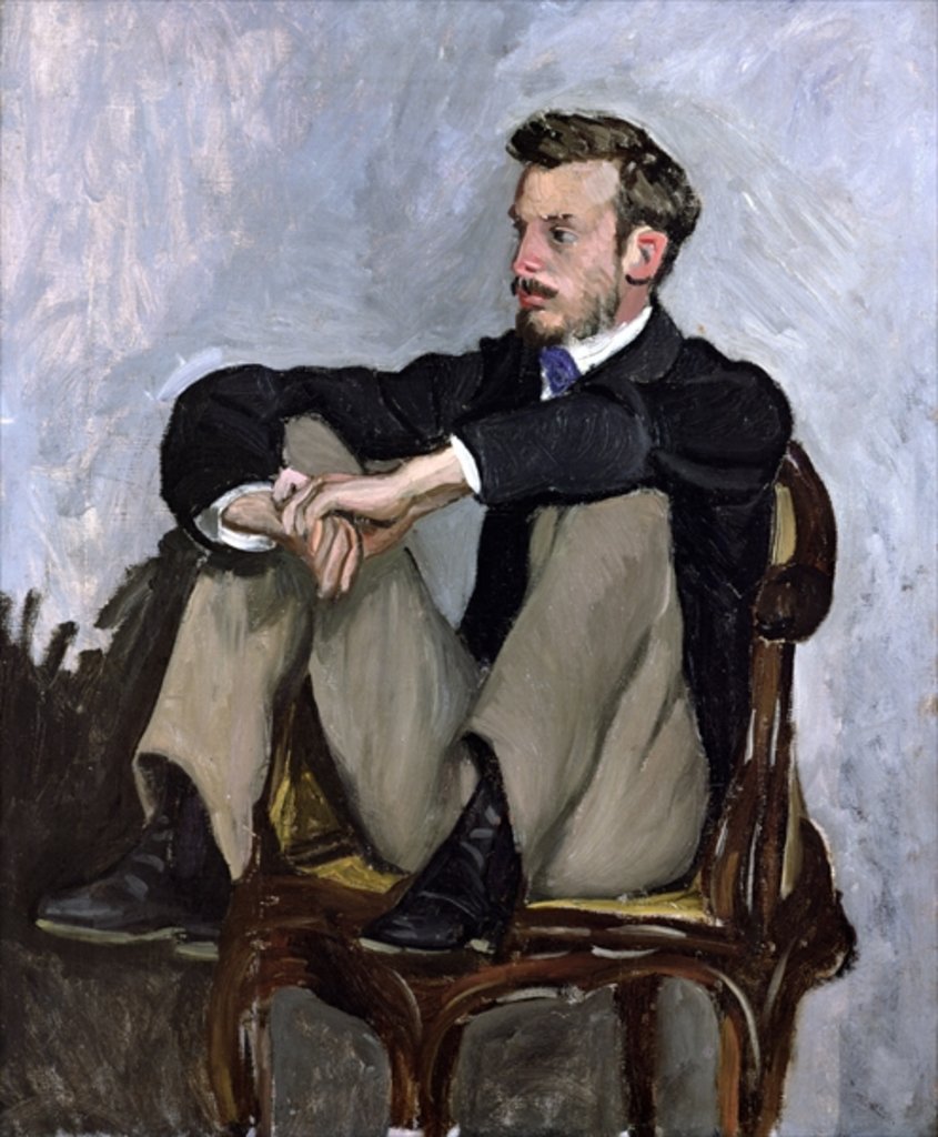 Detail of Portrait of Auguste Renoir, 1867 by Jean Frederic Bazille