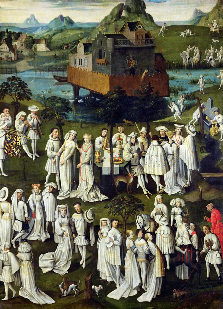 Detail of The Garden of Love at the Court of Philip the Good, in the Gardens of the Chateau de Hesdin in 1431 by French School