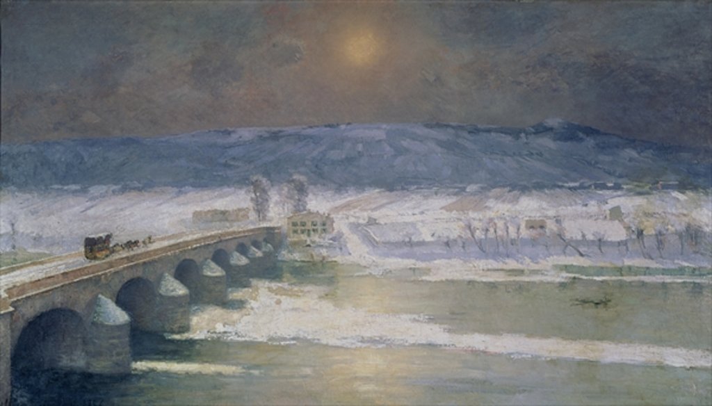 Detail of The Snow in the Auvergne, 1886 by Albert-Charles Lebourg