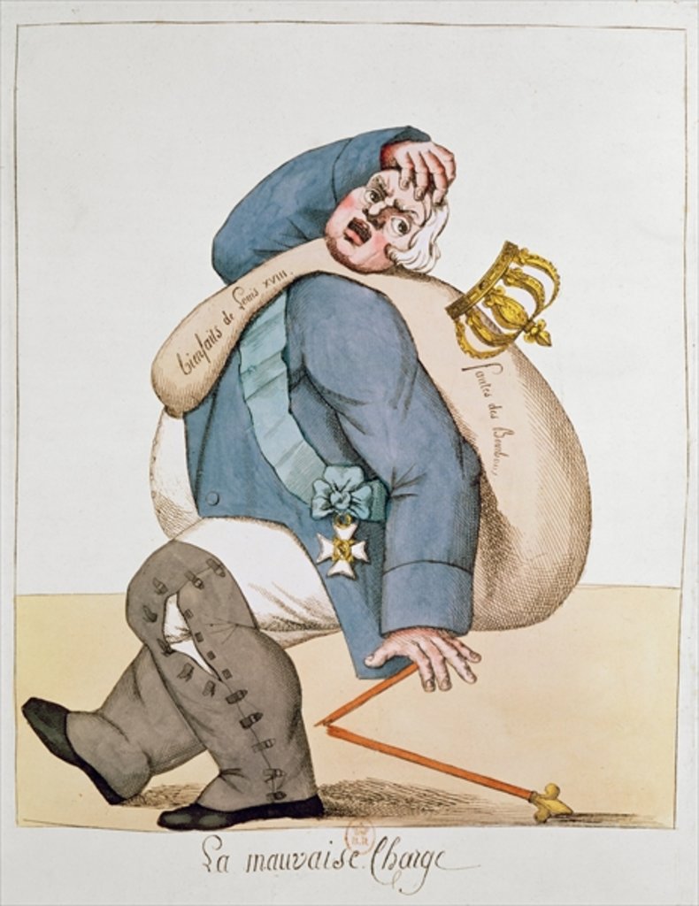Detail of Caricature of Louis XVIII 1815 by French School
