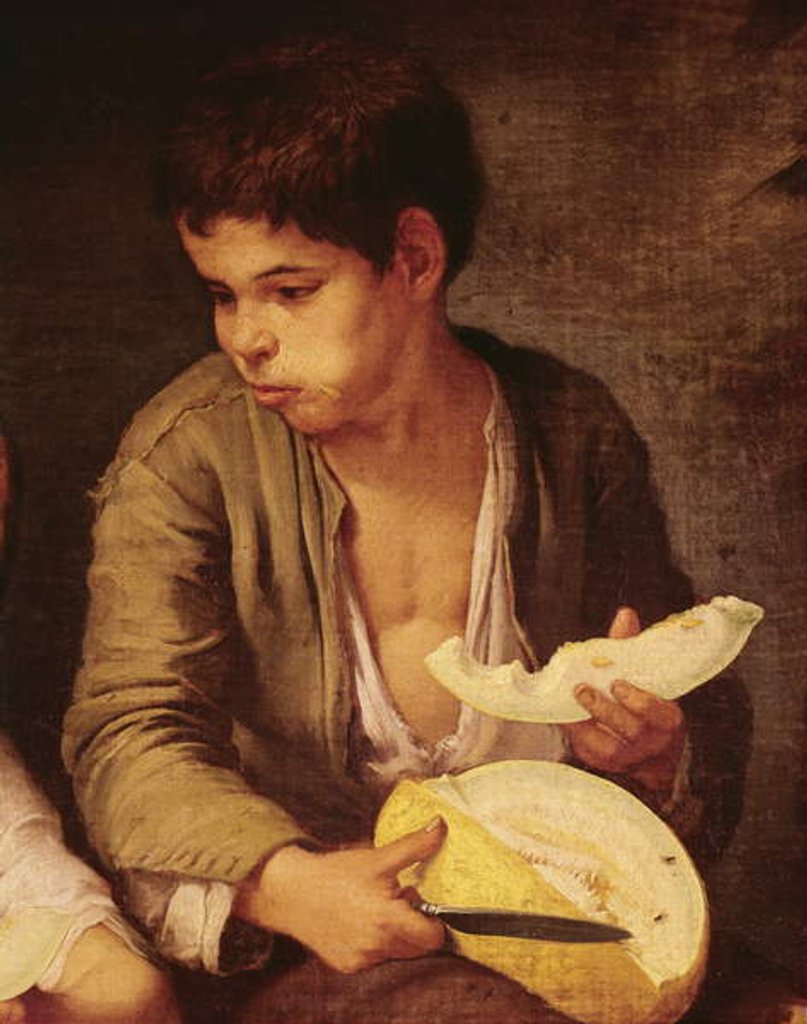 Detail of Detail of Two Children Eating a Melon and Grapes, 1645-46 by Bartolome Esteban Murillo