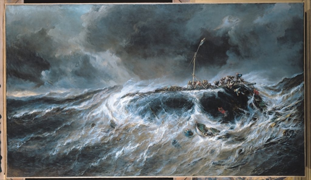 Detail of Shipwreck of the Three-Master 'The Emily' in 1823, 1865 by Louis Eugene Gabriel Isabey