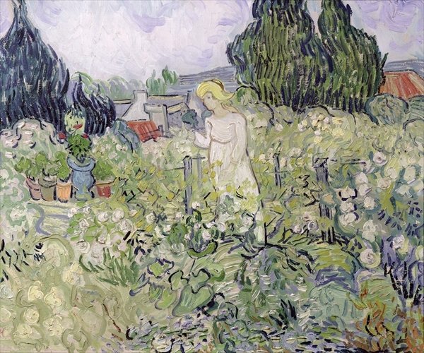 Detail of Mademoiselle Gachet in her garden at Auvers-sur-Oise, 1890 by Vincent van Gogh