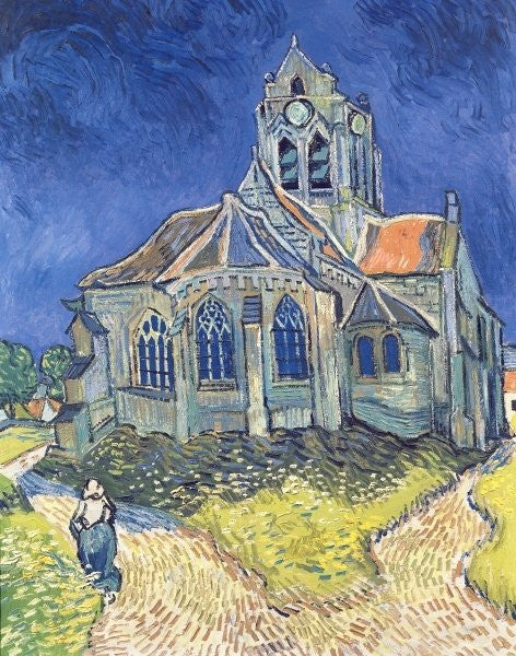 Detail of The Church at Auvers-sur-Oise by Vincent van Gogh