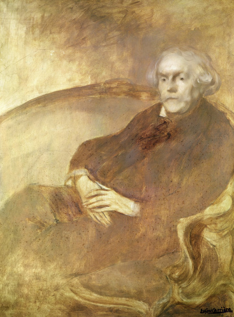 Detail of Portrait of Edmond de Goncourt by Eugene Carriere