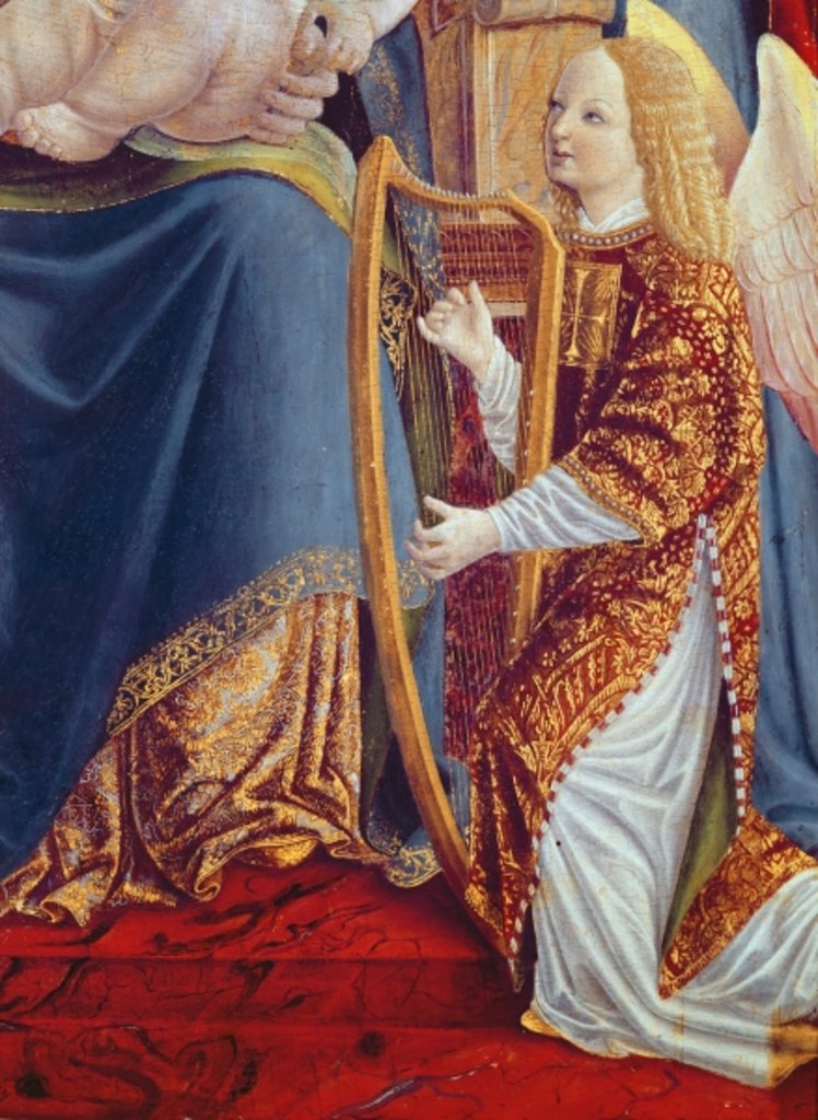 Detail of Madonna and Child with Angel Musicians by School Lombard