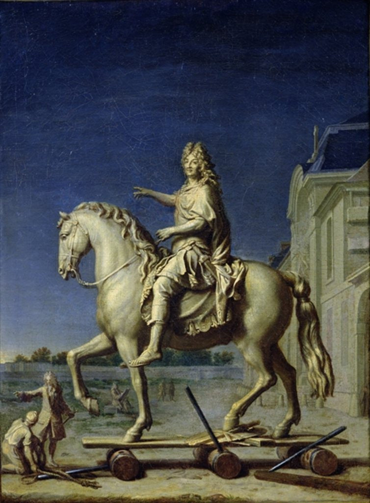 Transporting the Equestrian Statue of Louis XIV to the Place Vendome in 1699 by Rene Antoine Houasse