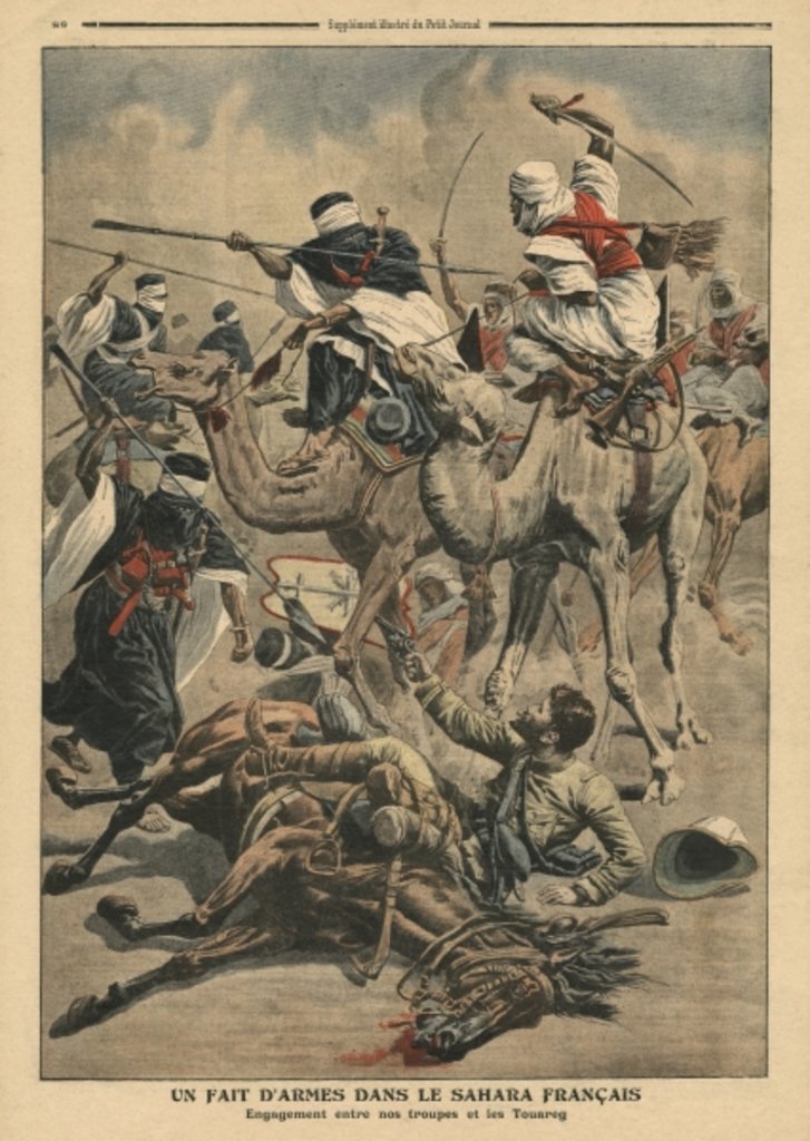 Detail of French troops in Sahara by French School