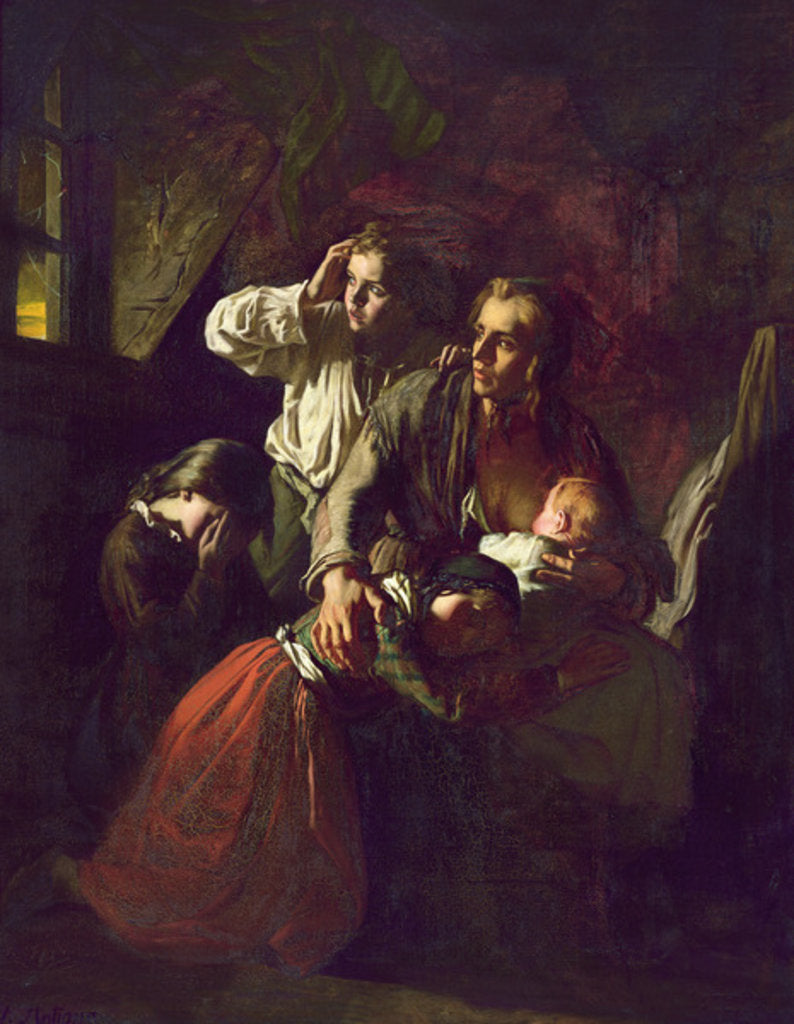 Detail of A Flash of Lightning, before 1848 by Alexandre Antigna