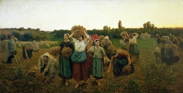 Detail of Calling in the Gleaners, 1859 by Jules Breton