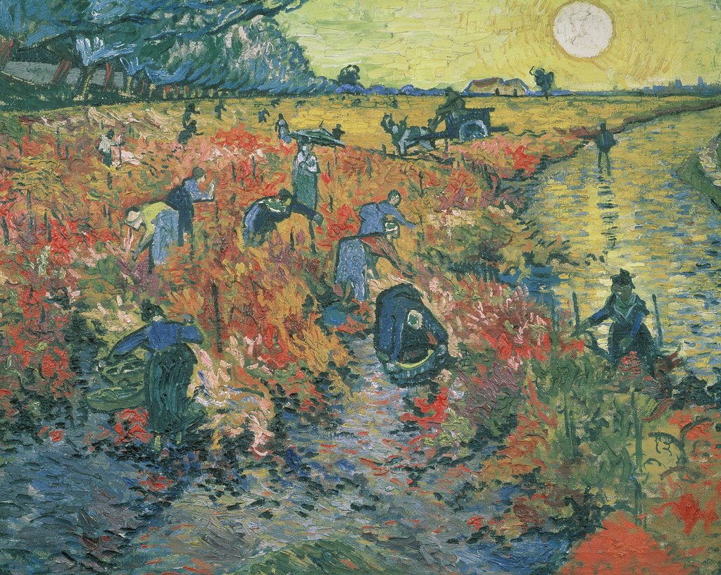 Detail of Red Vineyards at Arles, 1888 by Vincent van Gogh