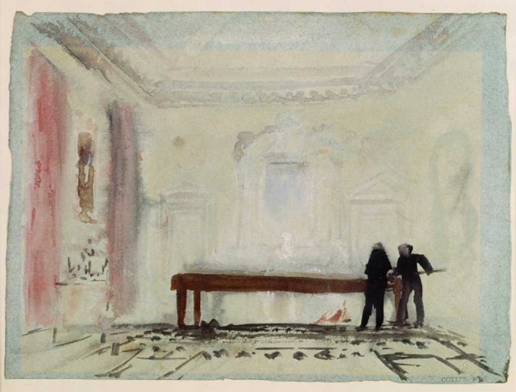 Detail of Billiard players at Petworth House, 1830 by Joseph Mallord William Turner