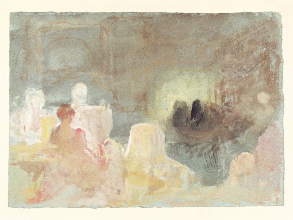 Detail of Interior at Petworth with a seated woman, 1830 by Joseph Mallord William Turner