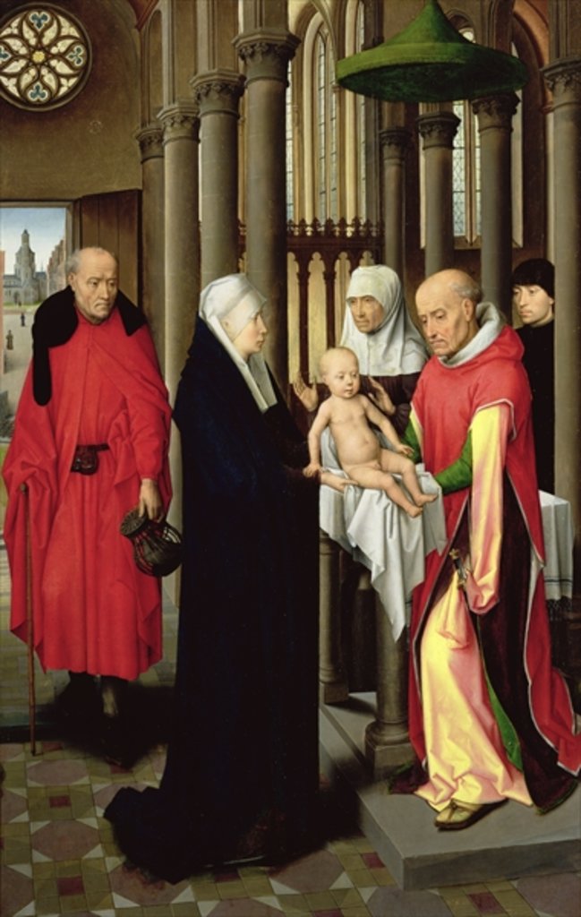 Detail of Adoration of the Magi: Right wing of triptych, depicting the Presentation in the Temple, c.1470-72 by Hans Memling