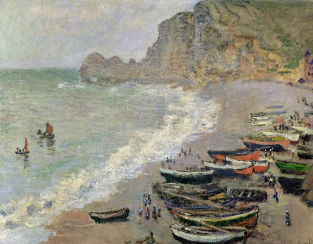 Detail of Etretat, the beach and the Porte d'Amont, 1883 by Claude Monet