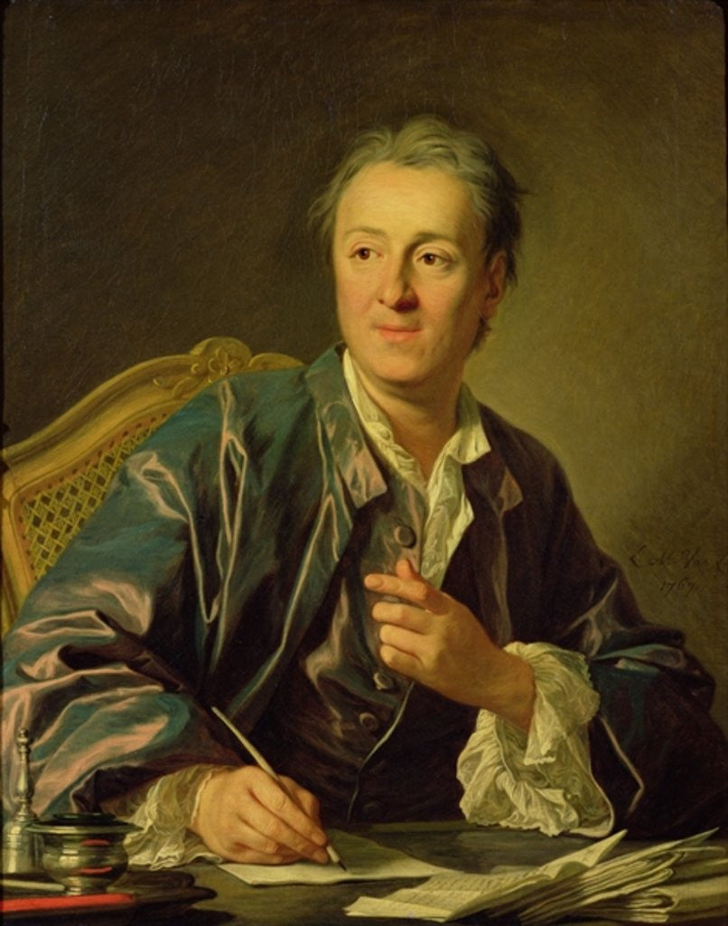 Detail of Portrait of Denis Diderot by Louis Michel van Loo