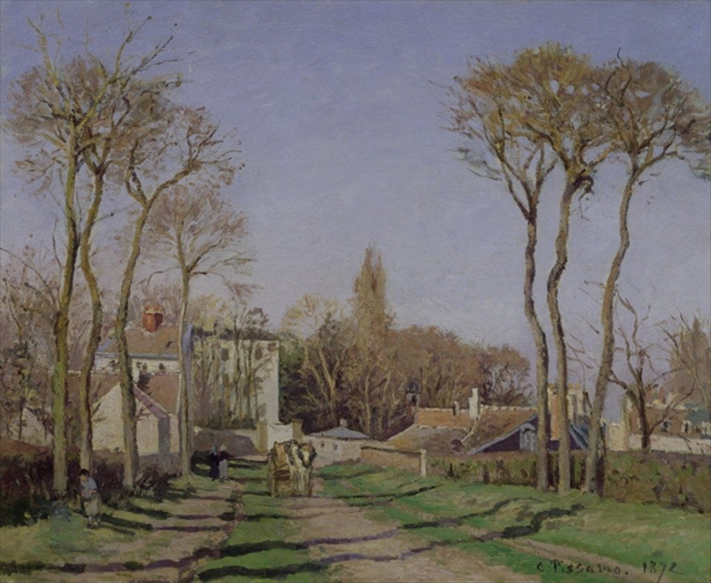 Detail of Entrance to the Village of Voisins, Yvelines by Camille Pissarro
