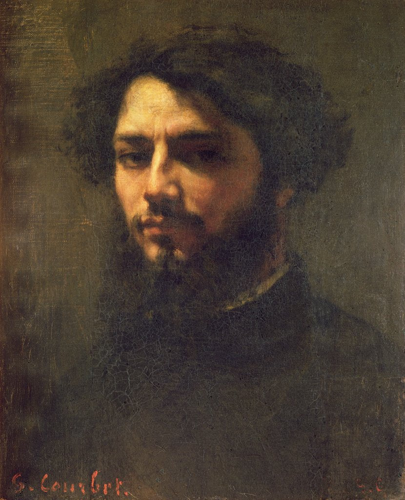 Detail of Self-portrait by Gustave Courbet