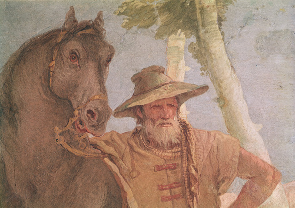 Detail of Detail of the horseman from Angelica Nursing the Wounded Medoro by Giovanni Battista Tiepolo