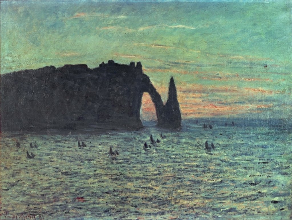 Detail of The Hollow Needle at Etretat, 1883 by Claude Monet