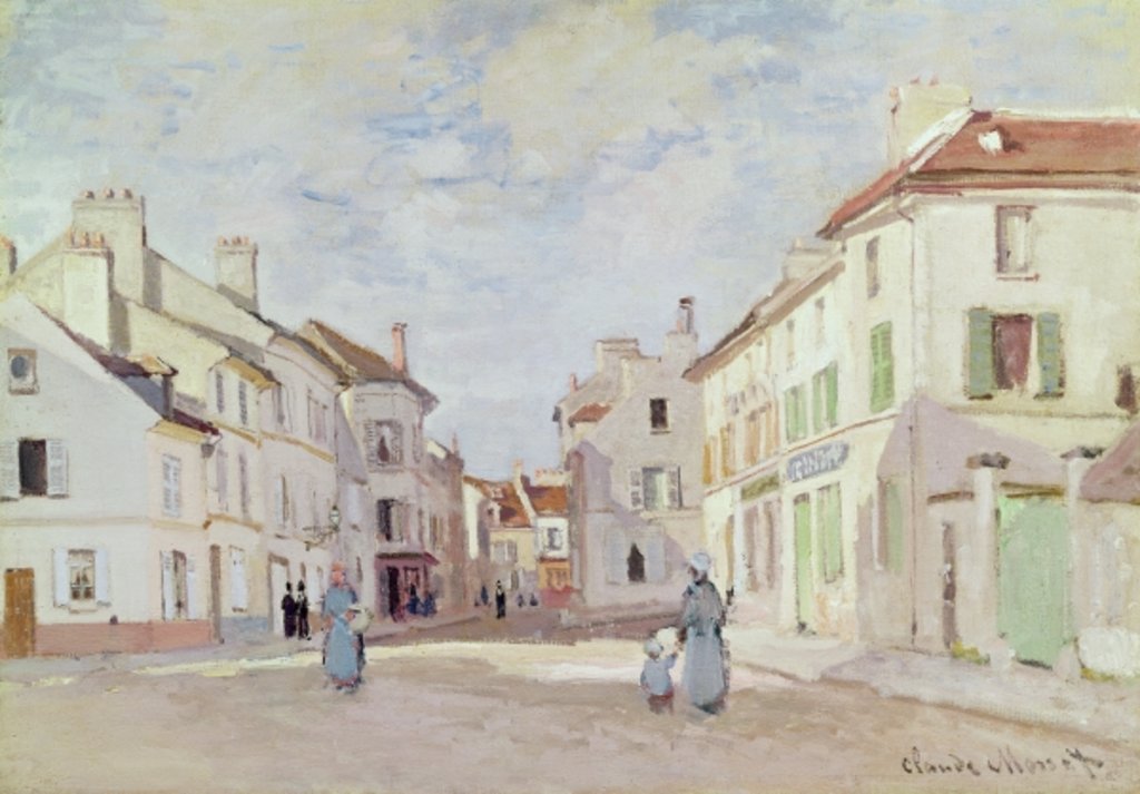 Detail of Rue de la Chaussee at Argenteuil by Claude Monet