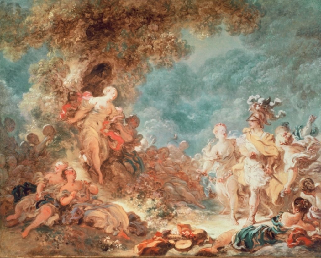 Detail of Rinaldo in the garden of the palace of Armida by Jean-Honore Fragonard