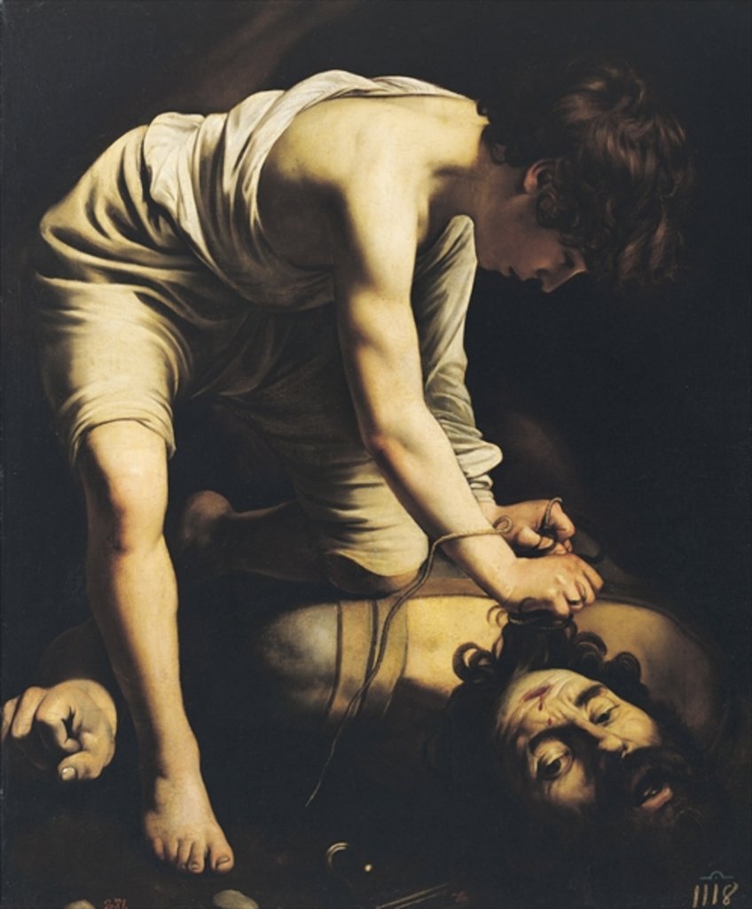 Detail of David Victorious over Goliath, c.1600 by Michelangelo Merisi da Caravaggio