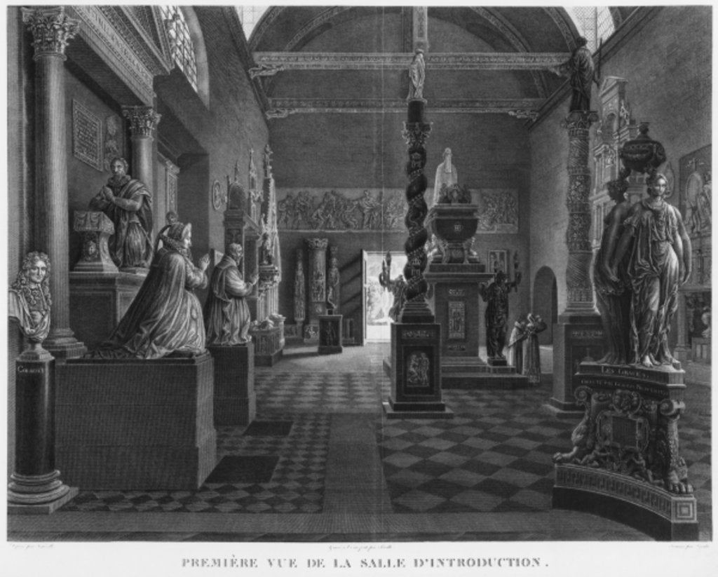 Detail of First view of the introductory room, Musee des Monuments Francais, Paris by Jean Lubin Vauzelle